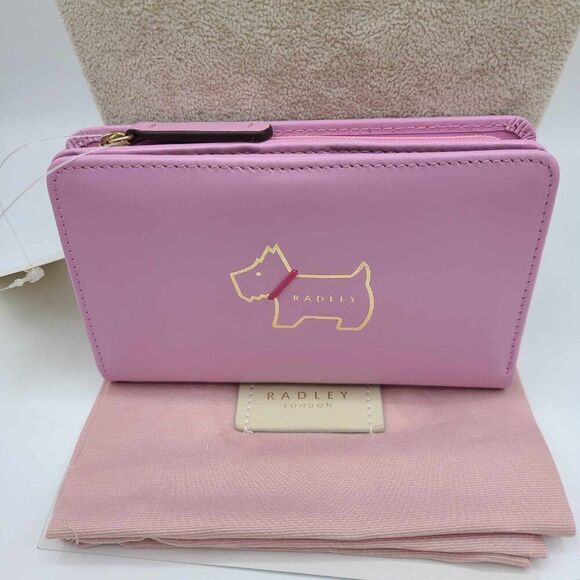 Radley London Leather Light Pink Heritage Dog Medium Bi Fold Wallet NWT! - Picture 6 of 7